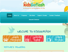 Tablet Screenshot of kidsgoflash.com
